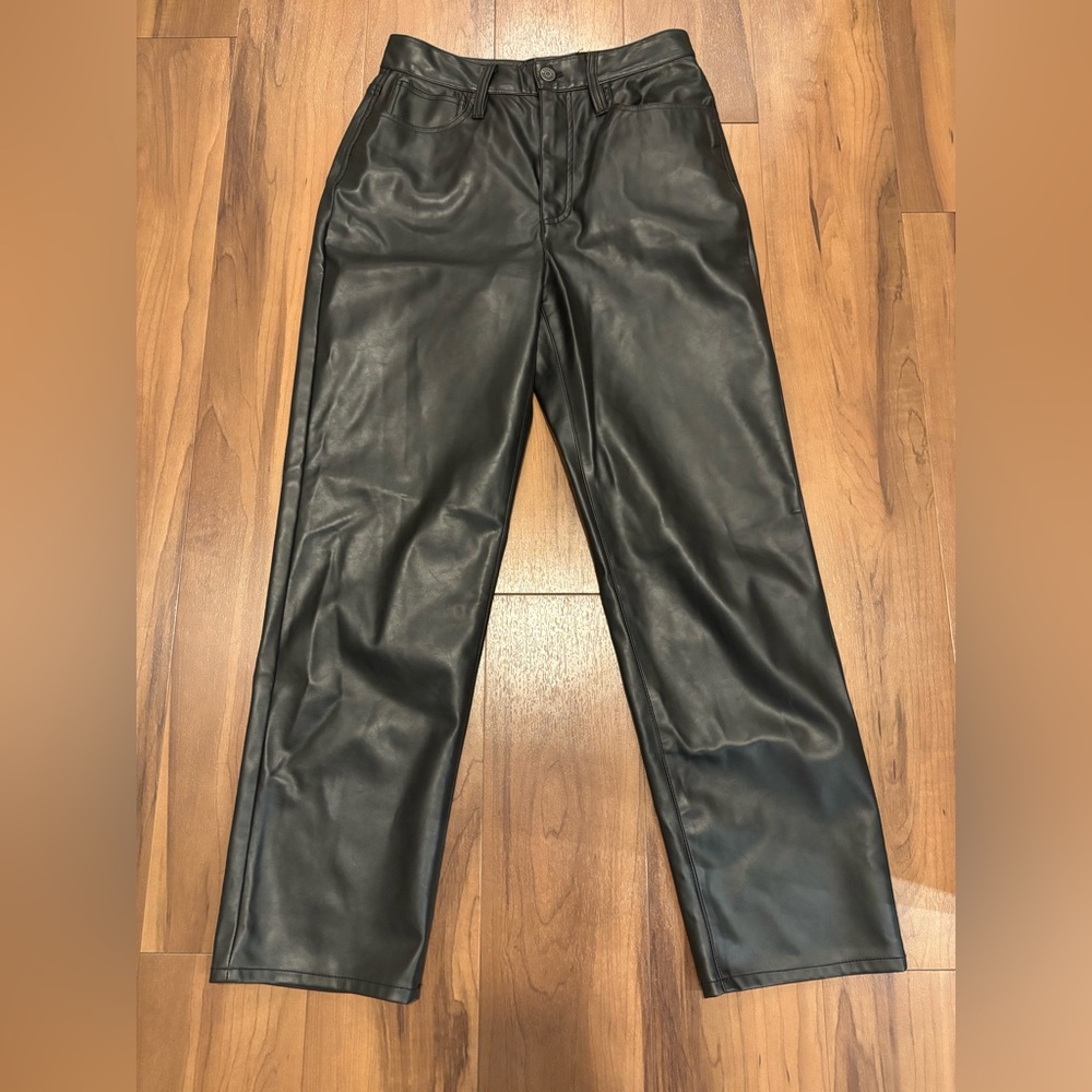 Madewell Perfect Vintage Straight Jean: Faux Leather Edition black size 27 - Picture 7 of 9